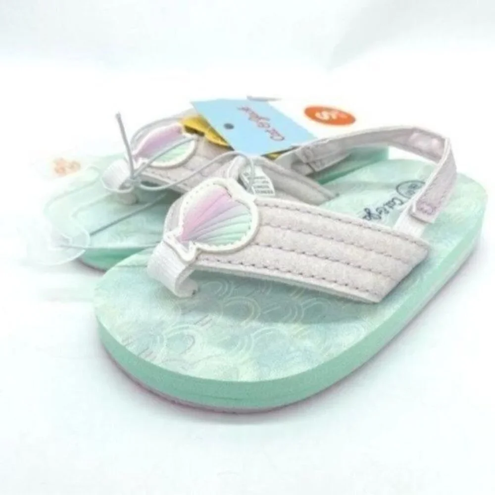 Cat & Jack Toddler Girls Mermaid Flip Flop Sandals New